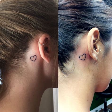 broken heart tattoo behind ear|Top 10 heart tattoos behind the ear ideas and inspiration